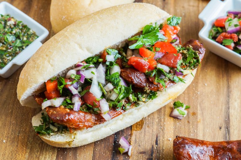 Choripan (chorizo sausage sandwich) Chowcation