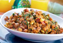 Githeri (boiled maize and beans)