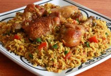 Machboos Emirati rice and meat dish