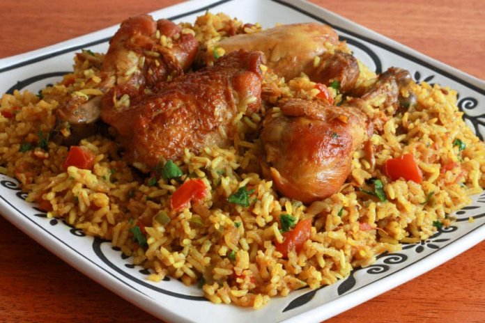 Machboos Emirati rice and meat dish